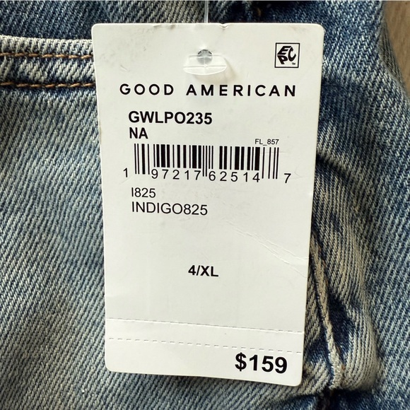 NWT Good American Wide Leg Pull On Jeans Women’s XL Indigo825 Blue Elastic Waist - Picture 11 of 12